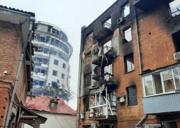 Damaged buildings after Russian attacks in Kharkiv . (IMAGE: Courtesy )