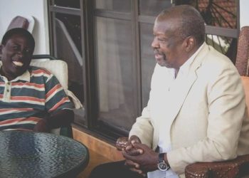 Philip Matogo, the author (left), with with John Nagenda