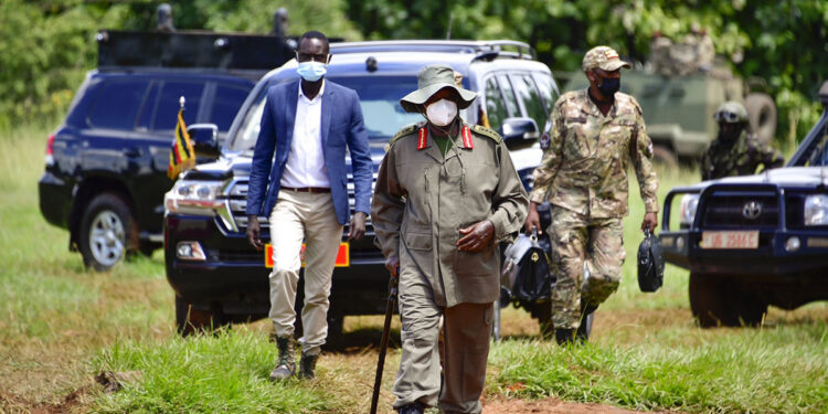 President Museveni arrives in Amuru District in October 2023 to discuss the issue of Balaalo or nomadic pastoralists who have invaded Acholi, Lango and West Nile sub-regions. COURTESY PHOTO.